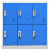 Light Gray and Blue Steel Locker Cabinet 35.4x17.7x36.4